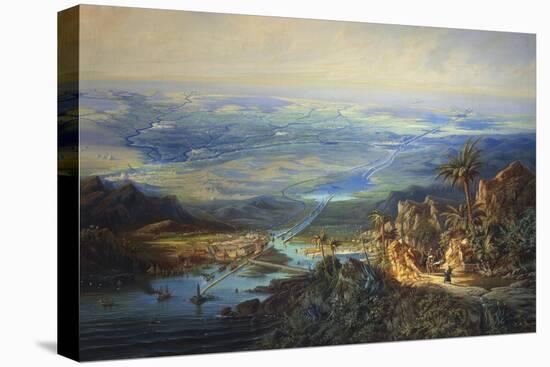 Egypt, View of the Suez Canal-Albert Rieger-Stretched Canvas