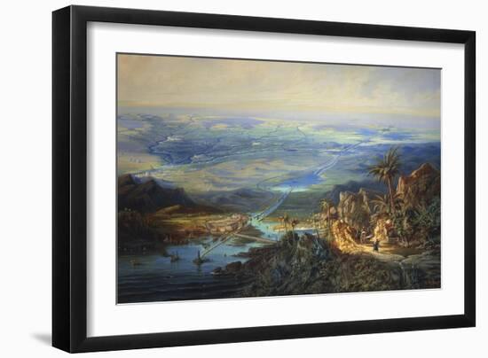 Egypt, View of the Suez Canal-Albert Rieger-Framed Giclee Print