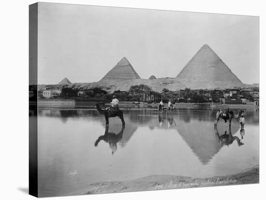 Egypt, Village and pyramids during the flood-time, c.1890-1900-null-Stretched Canvas