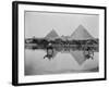 Egypt, Village and pyramids during the flood-time, c.1890-1900-null-Framed Photographic Print