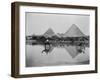 Egypt, Village and pyramids during the flood-time, c.1890-1900-null-Framed Photographic Print