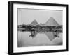 Egypt, Village and pyramids during the flood-time, c.1890-1900-null-Framed Photographic Print