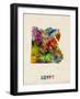 Egypt Watercolor Map-Michael Tompsett-Framed Art Print