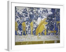 Egypt, West Valley, Tomb of Ramses VII, Mural Paintings of Procession of Gods in Burial Chamber-null-Framed Giclee Print