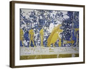 Egypt, West Valley, Tomb of Ramses VII, Mural Paintings of Procession of Gods in Burial Chamber-null-Framed Giclee Print