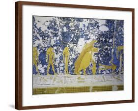 Egypt, West Valley, Tomb of Ramses VII, Mural Paintings of Procession of Gods in Burial Chamber-null-Framed Giclee Print