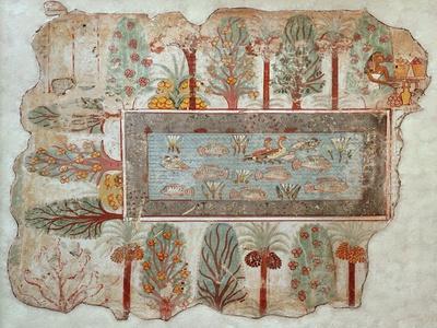 Garden of a Private Estate, Wall Painting, Tomb of Nebamun, Thebes, New Kingdom, c.1350 BC