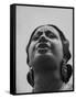 Egyptian Actress Om Kalthoum, While Singing on Cairo's "Voice of Arabs" Radio Show-Howard Sochurek-Framed Stretched Canvas