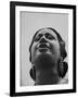 Egyptian Actress Om Kalthoum, While Singing on Cairo's "Voice of Arabs" Radio Show-Howard Sochurek-Framed Premium Photographic Print