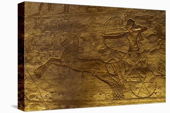 Egyptian Art. Great Temple of Ramses II. Military Campaign Against the Hittites. Ramses II in a…-null-Stretched Canvas