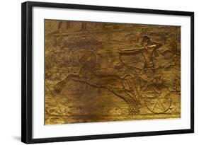 Egyptian Art. Great Temple of Ramses II. Military Campaign Against the Hittites. Ramses II in a…-null-Framed Giclee Print