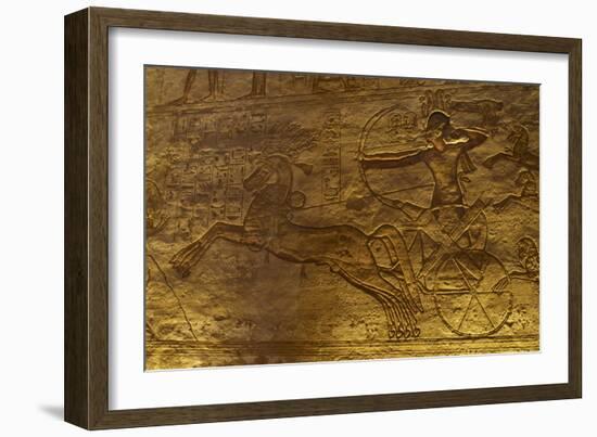 Egyptian Art. Great Temple of Ramses II. Military Campaign Against the Hittites. Ramses II in a…-null-Framed Giclee Print