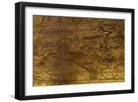 Egyptian Art. Great Temple of Ramses II. Military Campaign Against the Hittites. Ramses II in a…-null-Framed Giclee Print