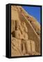Egyptian Art. Great Temple of Ramses II. Two Colossal Statues Depicting the Pharaoh Ramses II…-null-Framed Stretched Canvas