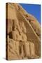 Egyptian Art. Great Temple of Ramses II. Two Colossal Statues Depicting the Pharaoh Ramses II…-null-Stretched Canvas