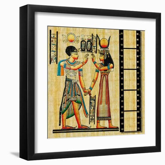 Egyptian Background With Film Strip-Maugli-l-Framed Art Print