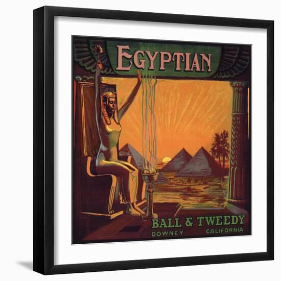 Egyptian Brand - Downey, California - Citrus Crate Label-Lantern Press-Framed Art Print