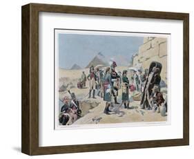 Egyptian Campaign Napoleon with the Savants Contemplates the Antiquities of Egypt-Maurice Orange-Framed Art Print