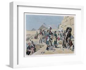 Egyptian Campaign Napoleon with the Savants Contemplates the Antiquities of Egypt-Maurice Orange-Framed Art Print