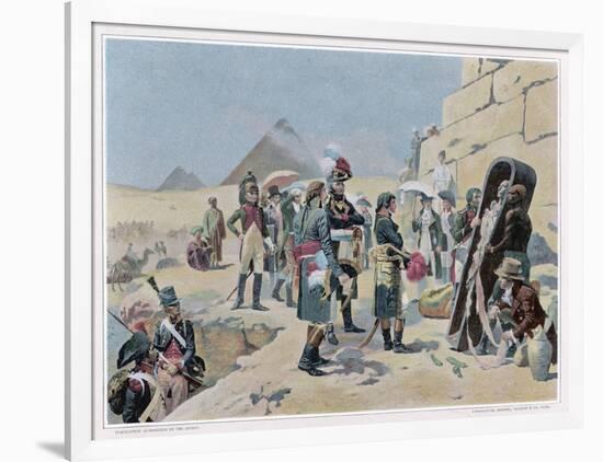 Egyptian Campaign Napoleon with the Savants Contemplates the Antiquities of Egypt-Maurice Orange-Framed Art Print