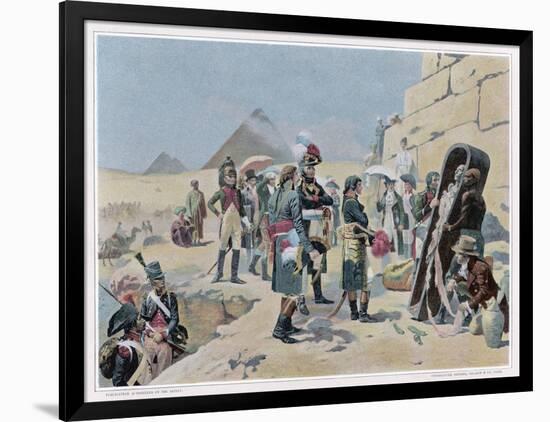 Egyptian Campaign Napoleon with the Savants Contemplates the Antiquities of Egypt-Maurice Orange-Framed Art Print