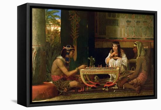 Egyptian Chess Players, 1865 (Oil on Panel)-Sir Lawrence Alma-Tadema-Framed Stretched Canvas