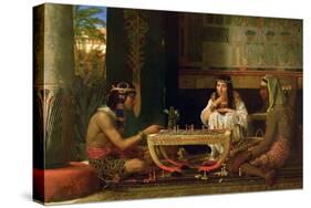 Egyptian Chess Players, 1865 (Oil on Panel)-Sir Lawrence Alma-Tadema-Stretched Canvas