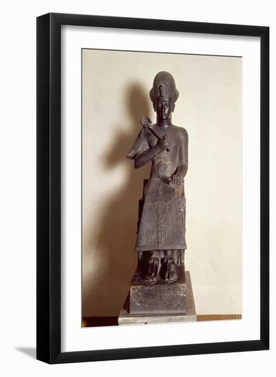 Egyptian Civilization, Black Basalt Statue of Pharaoh Ramses II, from Karnak-null-Framed Giclee Print