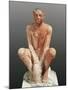 Egyptian Civilization, Painted Limestone Statue Depicting Man Modeling Clay, from Saqqara, Egypt-null-Mounted Giclee Print