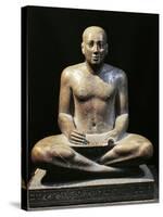 Egyptian Civilization, Saitic Period, Quartzite Statue of Petamenophis as Scribe, from Karnak-null-Stretched Canvas