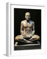 Egyptian Civilization, Saitic Period, Quartzite Statue of Petamenophis as Scribe, from Karnak-null-Framed Giclee Print