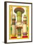 Egyptian Columns-Racinet-Framed Art Print