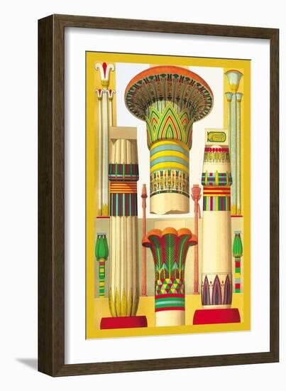 Egyptian Columns-Racinet-Framed Art Print