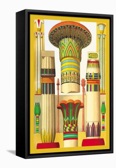 Egyptian Columns-Racinet-Framed Stretched Canvas