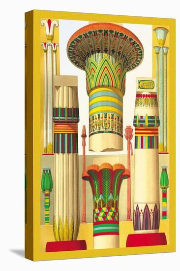 Egyptian Columns-Racinet-Stretched Canvas