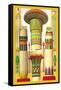 Egyptian Columns-Racinet-Framed Stretched Canvas