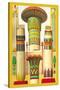 Egyptian Columns-Racinet-Stretched Canvas