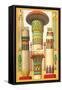 Egyptian Columns-Racinet-Framed Stretched Canvas