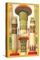 Egyptian Columns-Racinet-Stretched Canvas
