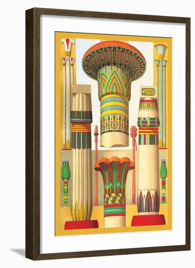 Egyptian Columns-Racinet-Framed Art Print