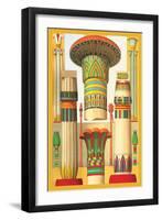 Egyptian Columns-Racinet-Framed Art Print