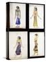 Egyptian Costume Designs for a Dancer, a Musician, Ta-Or, and Cleopatra's Sister-Leon Bakst-Stretched Canvas