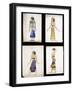 Egyptian Costume Designs for a Dancer, a Musician, Ta-Or, and Cleopatra's Sister-Leon Bakst-Framed Giclee Print