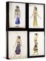 Egyptian Costume Designs for a Dancer, a Musician, Ta-Or, and Cleopatra's Sister-Leon Bakst-Stretched Canvas