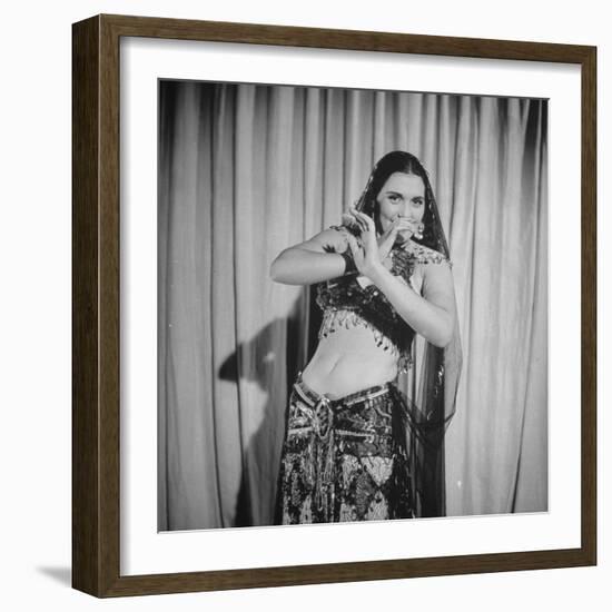 Egyptian Dance and Film Star Tahia Carioca Doing Belly Dance-Bob Landry-Framed Premium Photographic Print