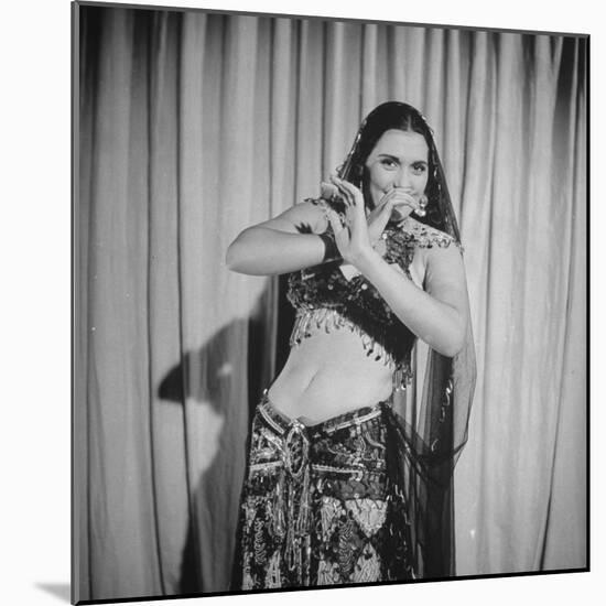 Egyptian Dance and Film Star Tahia Carioca Doing Belly Dance-Bob Landry-Mounted Premium Photographic Print