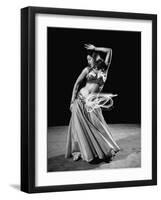 Egyptian Dancer Samia Gamal, Thrusting Sidewise to Make a Lassolike Pattern-Loomis Dean-Framed Photographic Print