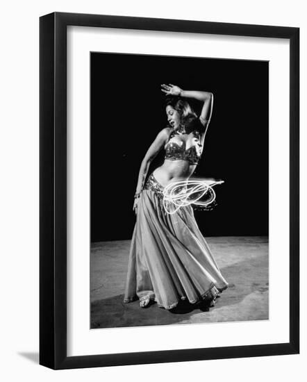 Egyptian Dancer Samia Gamal, Thrusting Sidewise to Make a Lassolike Pattern-Loomis Dean-Framed Photographic Print