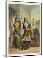 Egyptian Dancing Girls Performing the Ghawazi, Rosetta, The Valley of the Nile-Achille-Constant-Théodore-Émile Prisse d'Avennes-Mounted Giclee Print