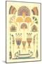 Egyptian Design Motifs-null-Mounted Art Print